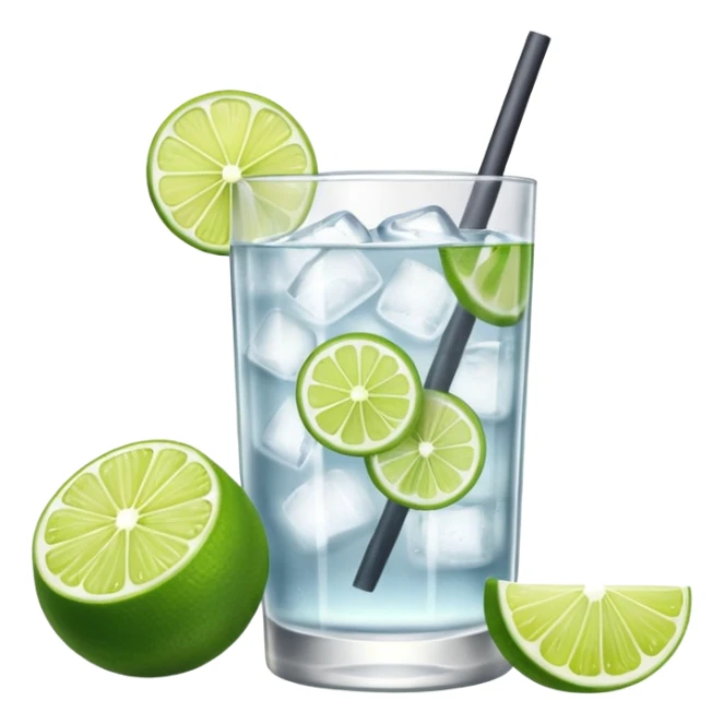 gin tonic emoji. with gin bottle next to it  sticker