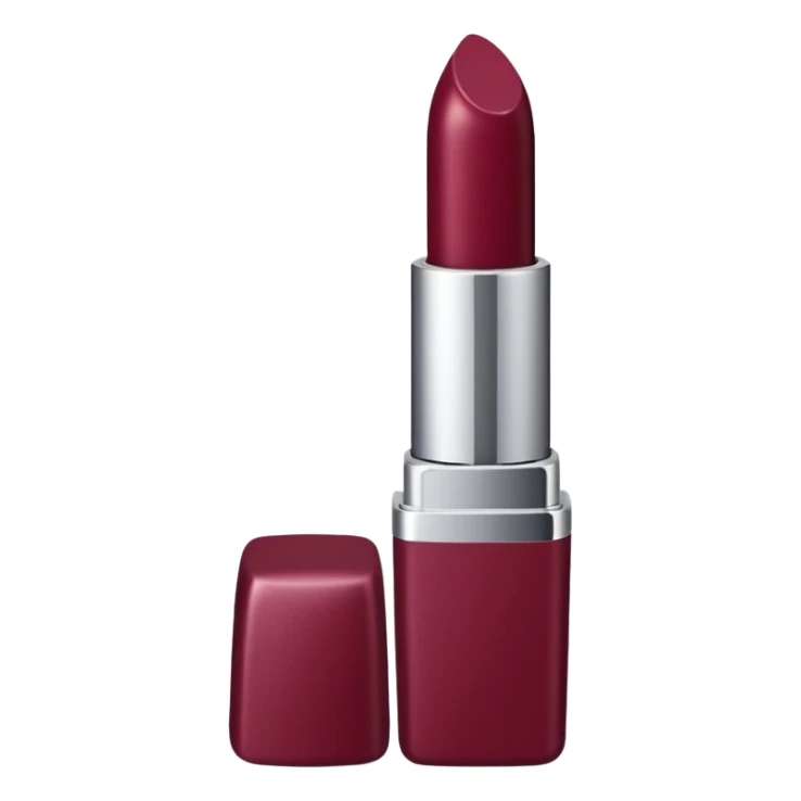 labial color bordo con packaging color cromo sticker