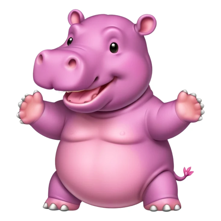 an cheering happy hippo with Hippo Skin Color  sticker