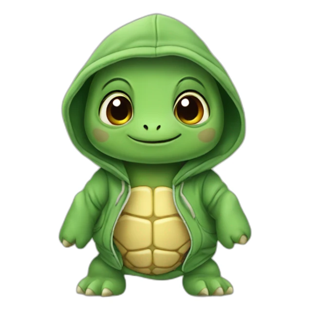 Little cartoon turtle wearing a hoodie sticker