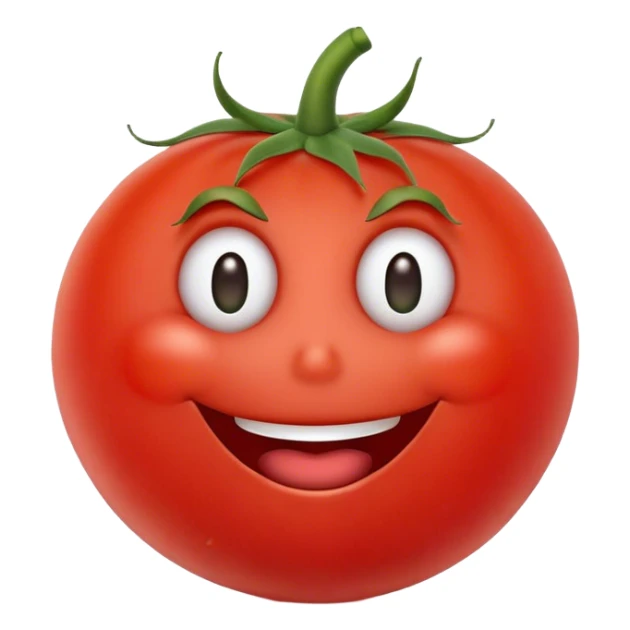 a tomato that is happy and smiling sticker