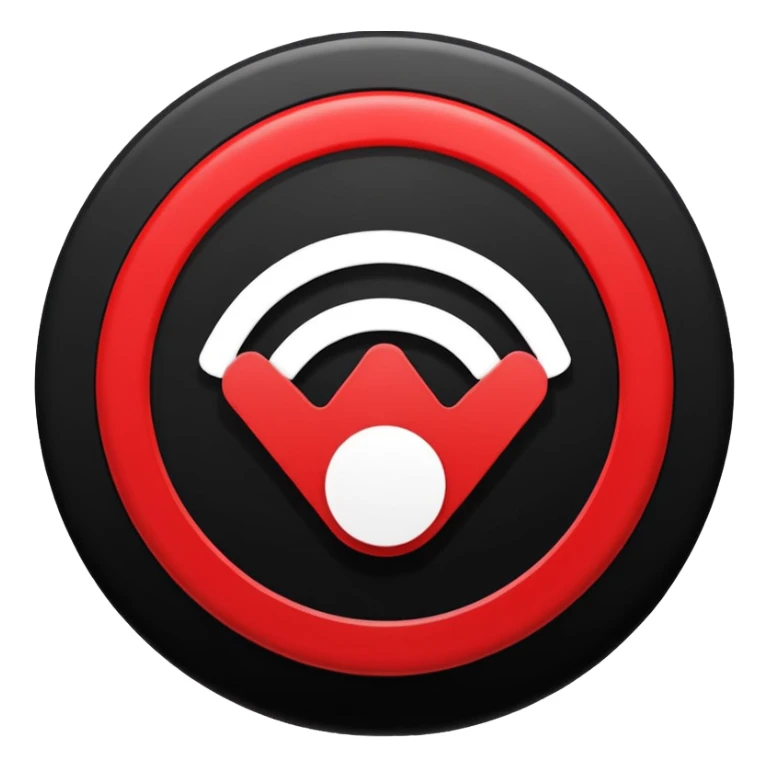 Minimalist “No Wi-Fi” icon, flat vector style on white background. A clean black Wi-Fi signal symbol inside a bold red circle with a diagonal clearly shows no internet connection or poor connection. No text, shadows, or extra details sticker