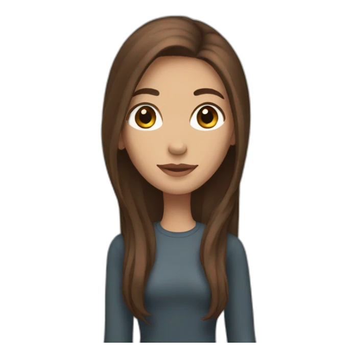 Tall girl with Brown long Hair and Brown eyes sticker