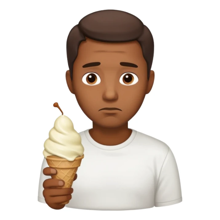 A man with an empty ice cream bowl sad because there’s no ice cream sticker