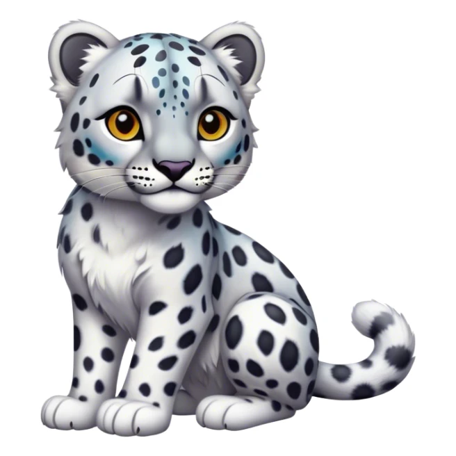 Colorful vibrant snow-leopard, full-body sticker