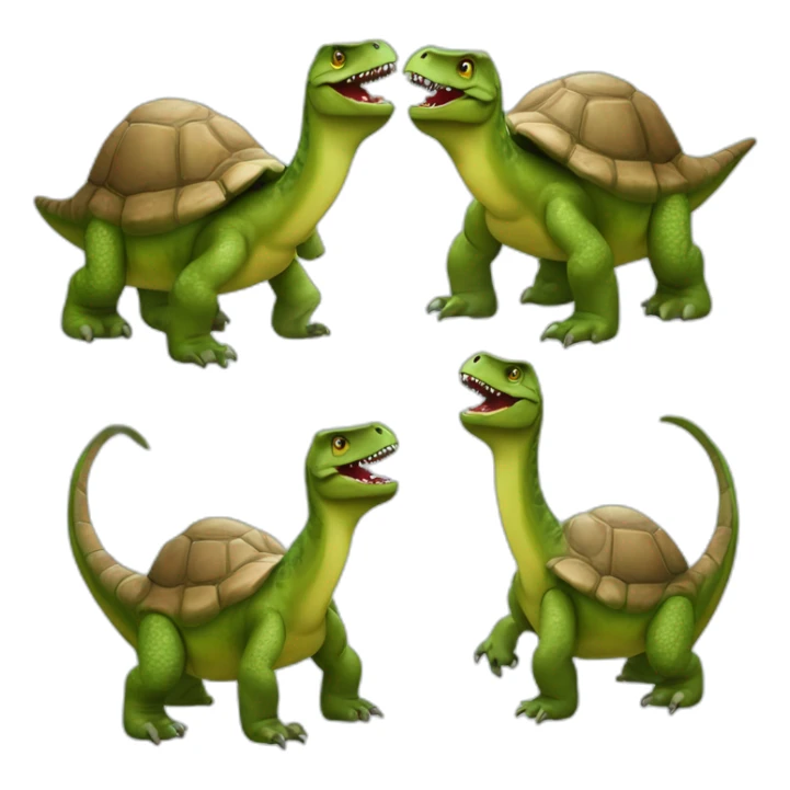 Dinosaures sur une tortue sticker