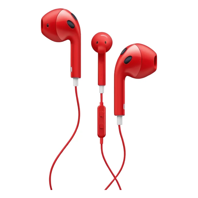 EarPods headphones with a red color sticker