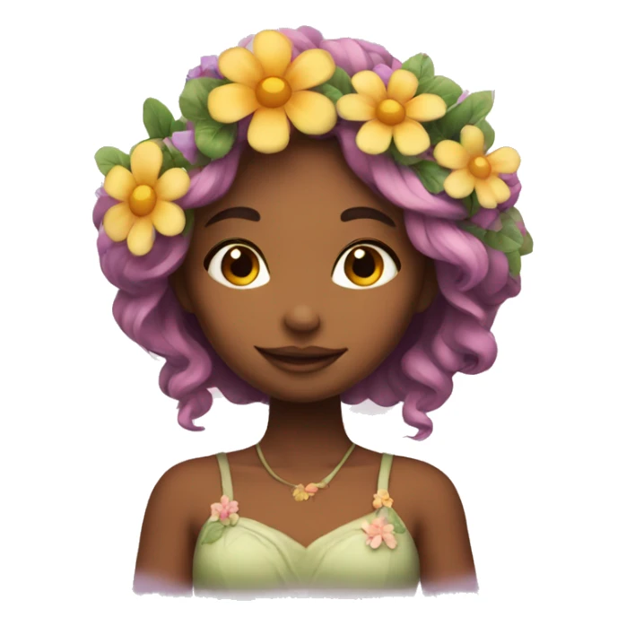 A fairy with beautiful flowers in her hair  sticker