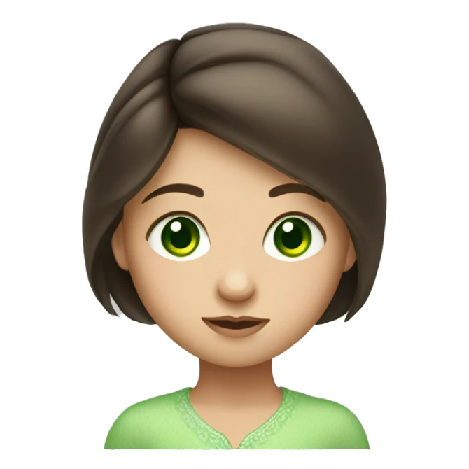 Small brunette Russian girl with green eyes sticker
