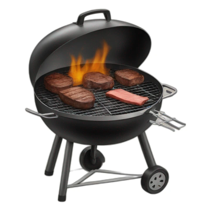 a black meat smoker grill in the backyard sticker