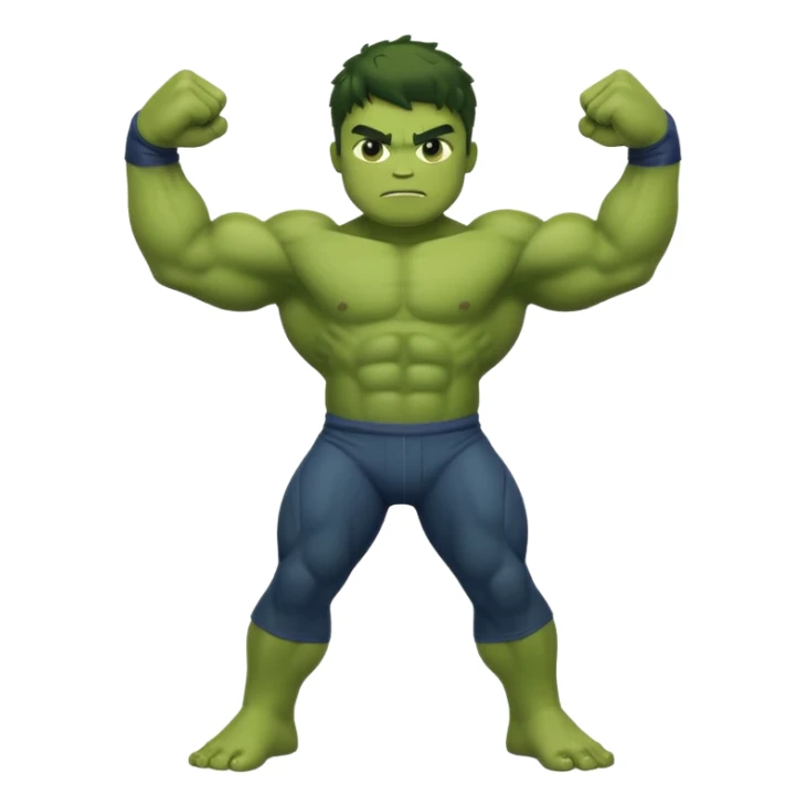 kid hulk flexing arms full body long pants sticker