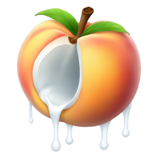Peach with opening dripping white inside the middle to the end sticker