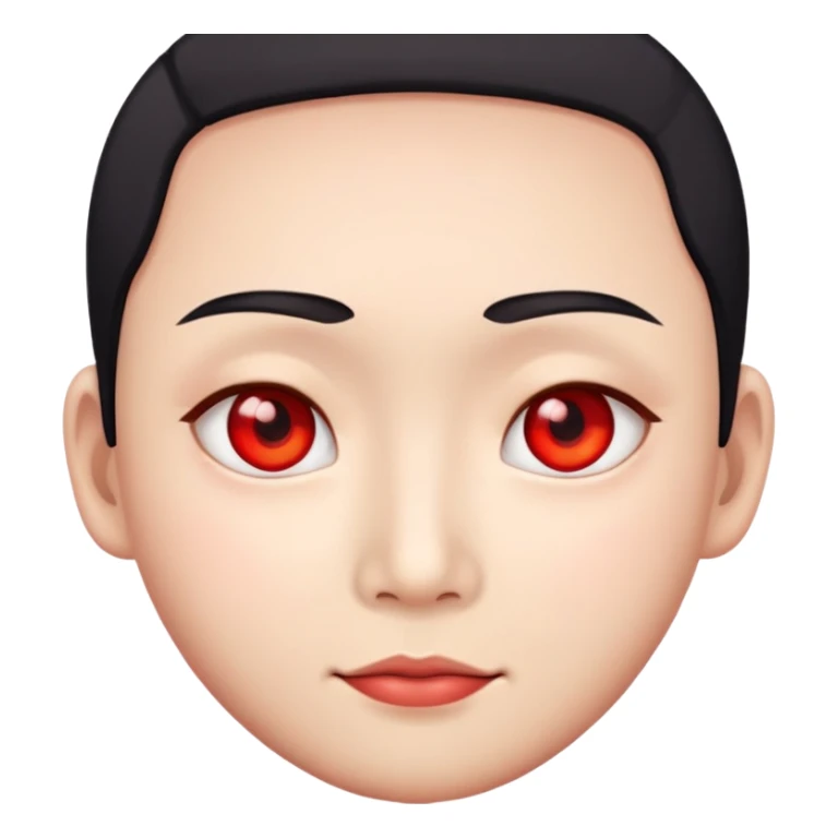 Create an emoji of a Chinese person with red eyes sticker