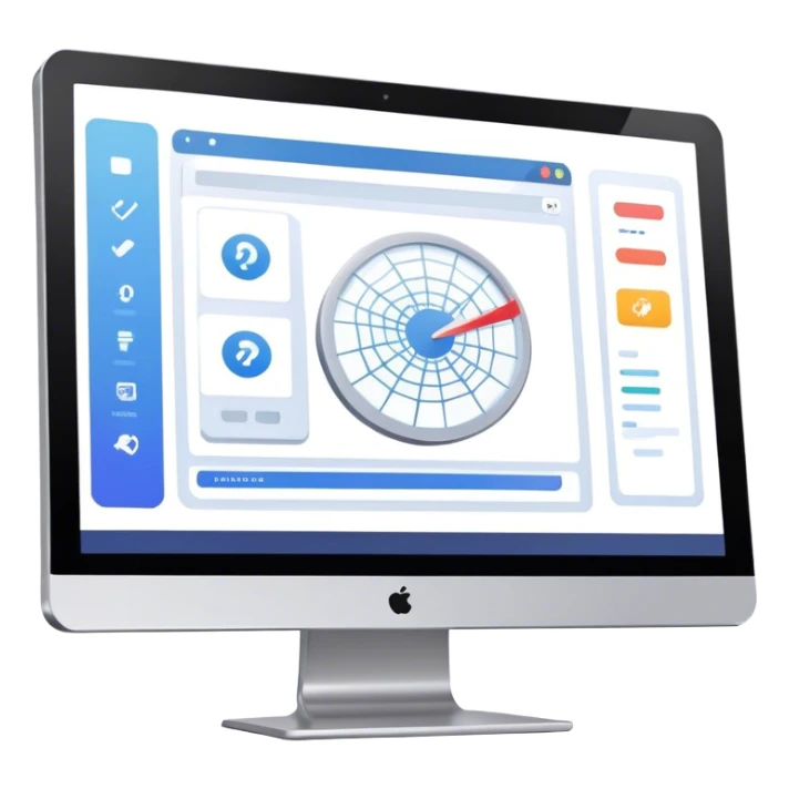 Create an emoji for UX/UI design. Show a monitor or tablet with a web interface mockup displayed on the screen. Use modern, professional colors. Do not include any emojis or smiley faces. Make the background transparent. sticker