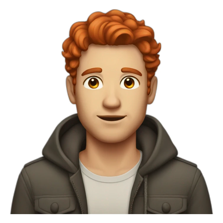 Man with red hair and brown eyes sticker