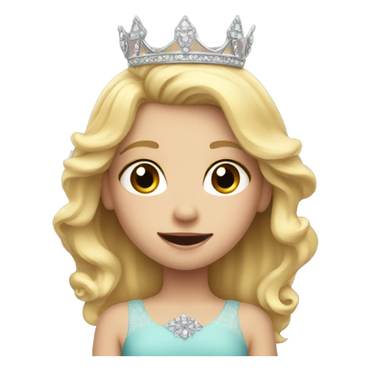 Little blonde girl with princess crown sticker