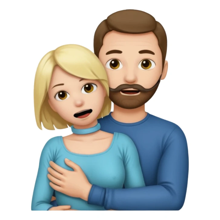 Sexy girl being gagged by man sticker