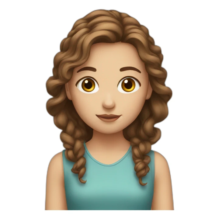 Girl with hazel eyes and weavy brown hair sticker