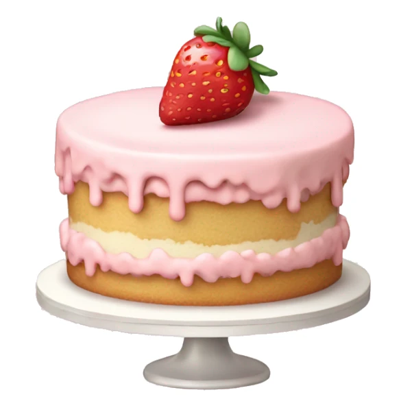 Light Pink strawberries and cream birthday cake  sticker