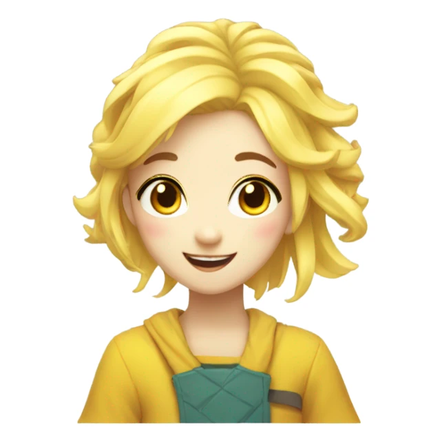 girl yellow hair cute anime sticker