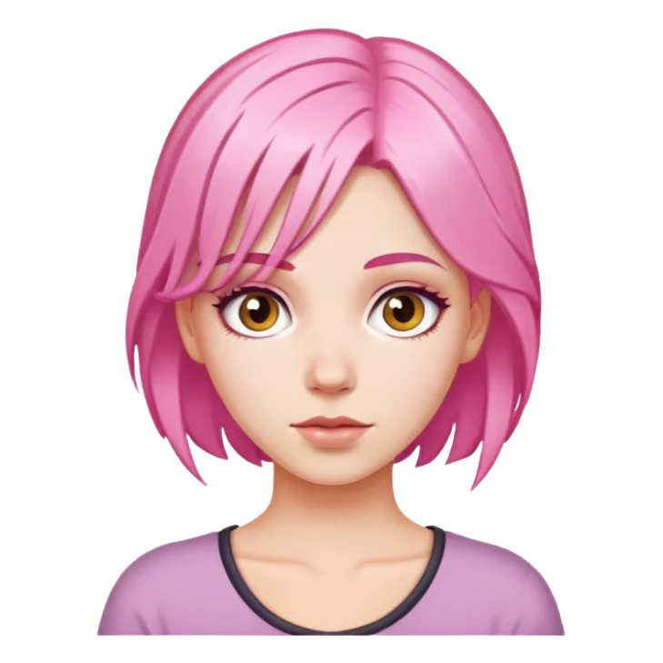 white girl with pink hair sticker