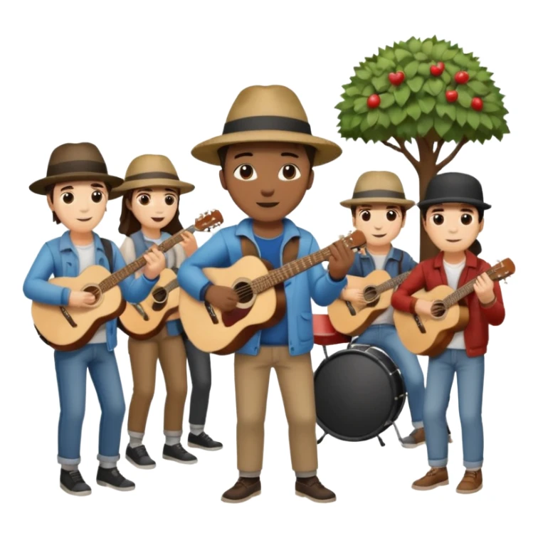 Street Musician + fan photo + crowd sticker