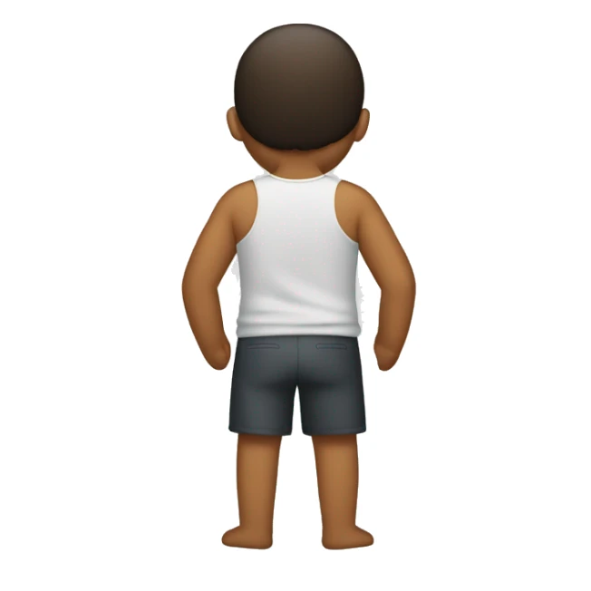 The back of a Guy with thick lower bidy sticker