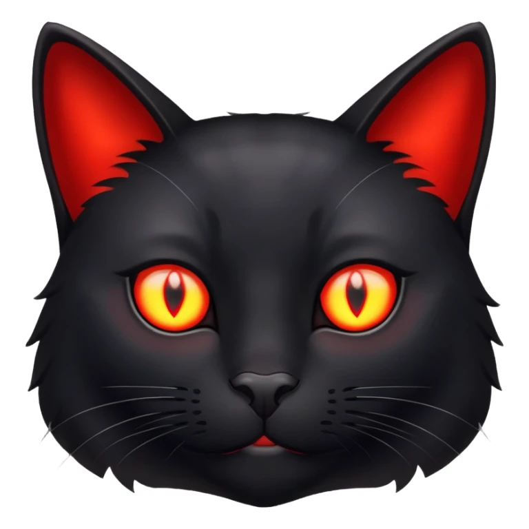 Black cat with glowing red eyes sticker