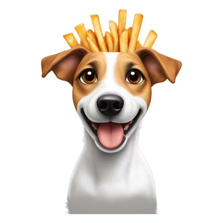 White Jack Russell Terrier eating fries sticker