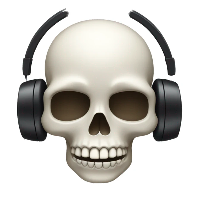 Skull with with headphones on sticker