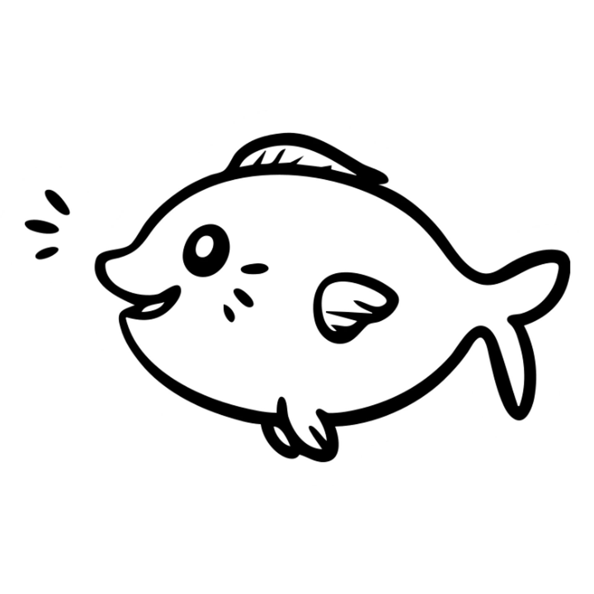 Playful singing fish, cheerful cartoon fish sticker