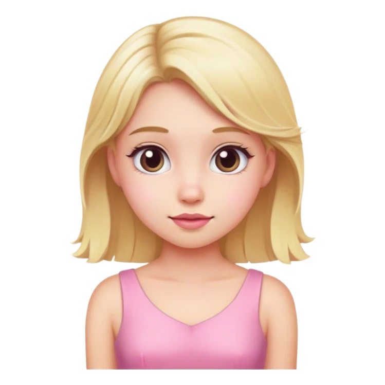 Cute blond girl wearing a pink dress sticker