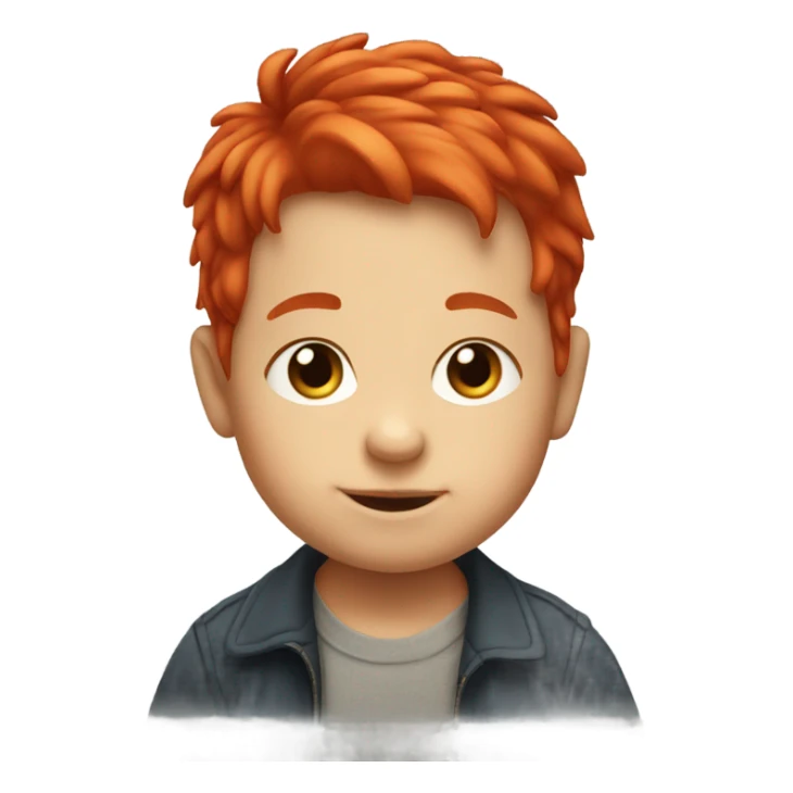 Red hair baby boy sticker