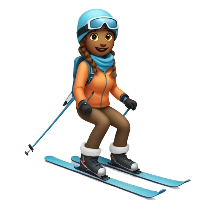 Sweet girls skiing sticker