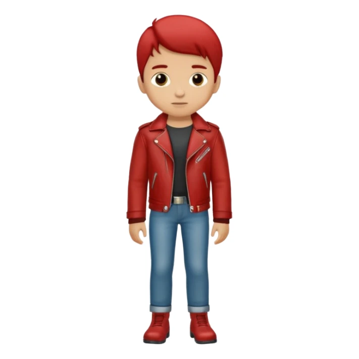 Boy in leather jocket, full body, different color leather jocket, close up sticker