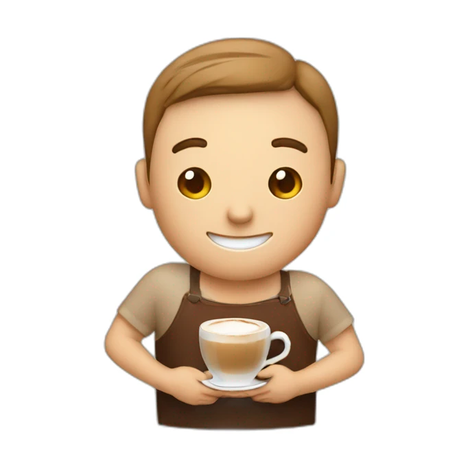 A person hugging a cup of cappuccino  sticker