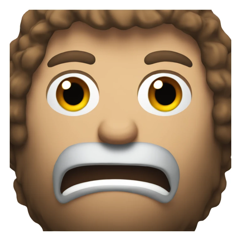 angry male head with a beard and scruffy brown hair  sticker