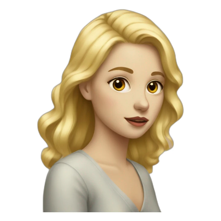 painting blonde girl sticker