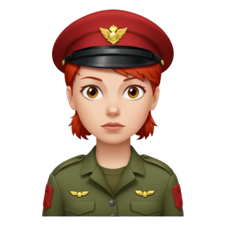 Female Soldier red hair without cat sticker