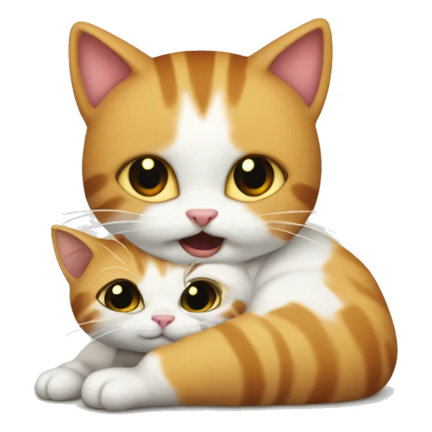 gatito abrazando a otro gatito sticker