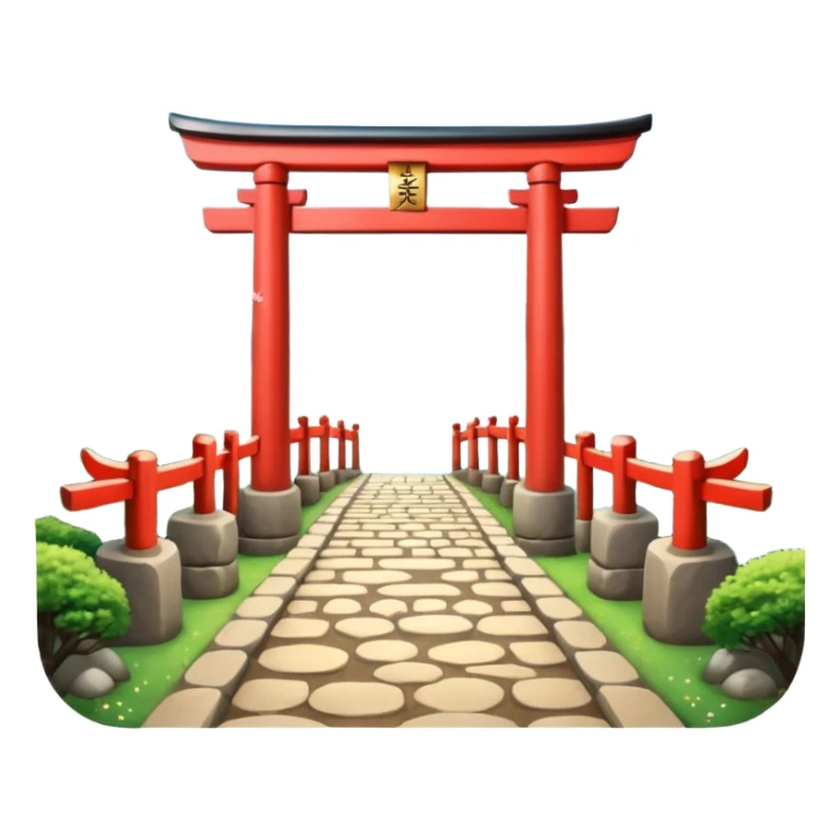 Shiny sparkly glittery beautiful elegant pretty precious divine Japanese Torii gate and beautiful pathway aesthetic scenery  sticker