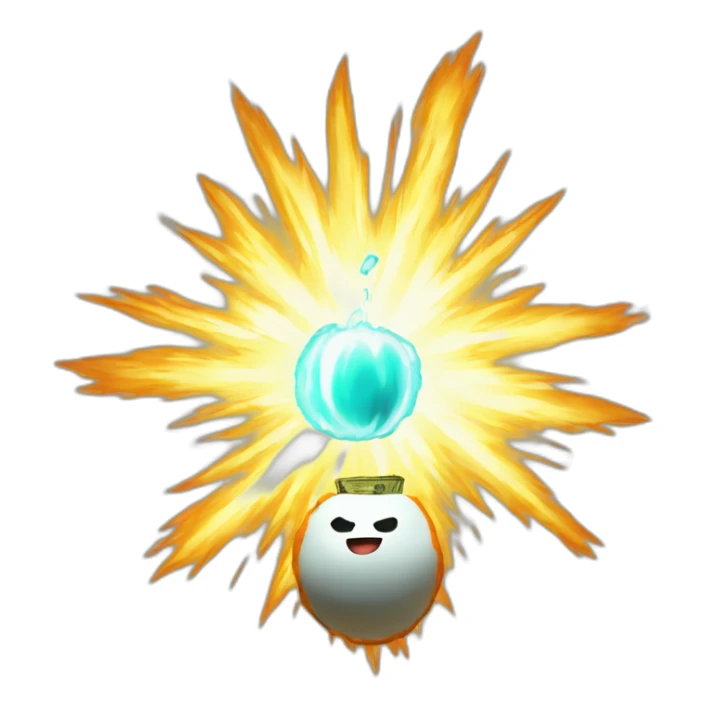 Goku spirit bomb but with money sticker