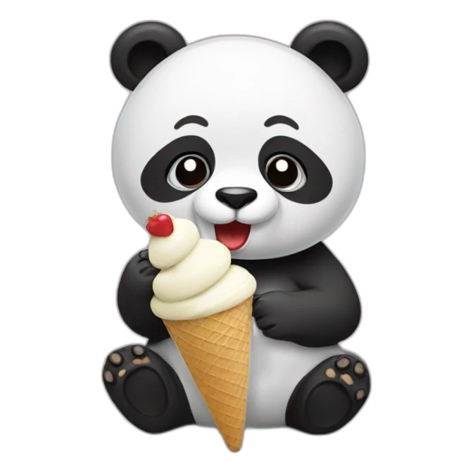 Panda eating ice cream sticker