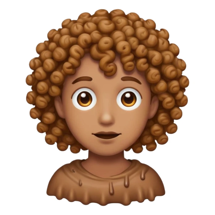 Poop with curly hair sticker