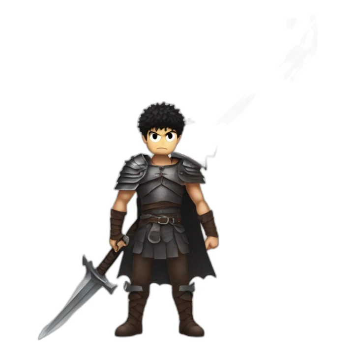 angry berserk guts carrying a huge sword on his shoulder sticker