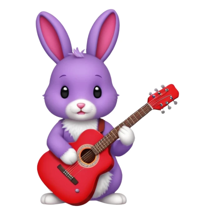 Bonnie the purple bunny holding a red guitar sticker
