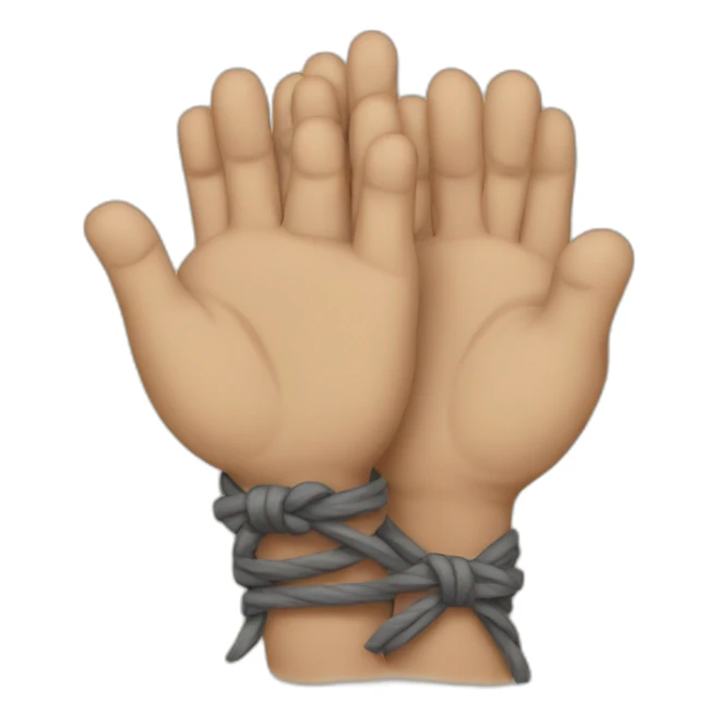 tied hands sticker