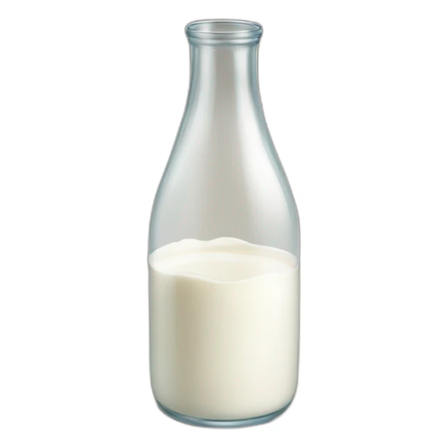 a bottle of milk dropping milk in a glass sticker