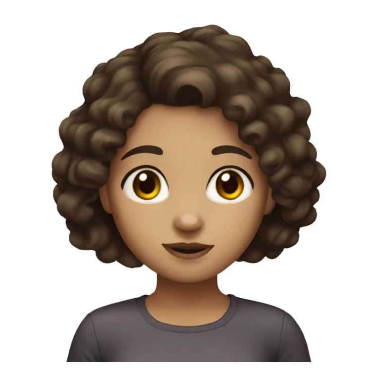 girl with dark brown hair light skin and hazel eyes sticker