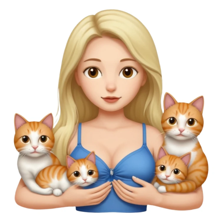 Woman with cats for boobs sticker